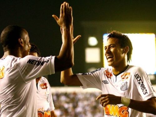 Borges e Neymar no Santos